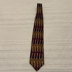 J.Riggings Burgundy and Brown Men's 100% Silk Tie